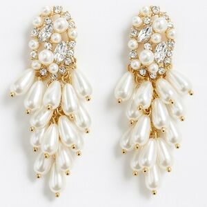 ⚜️ Elegant Pearl and Crystal Drop Earrings